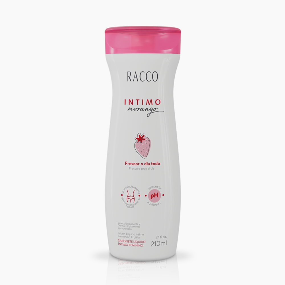 1026 Sabonete Líquido Intimo Feminino Morango Racco, 210ml