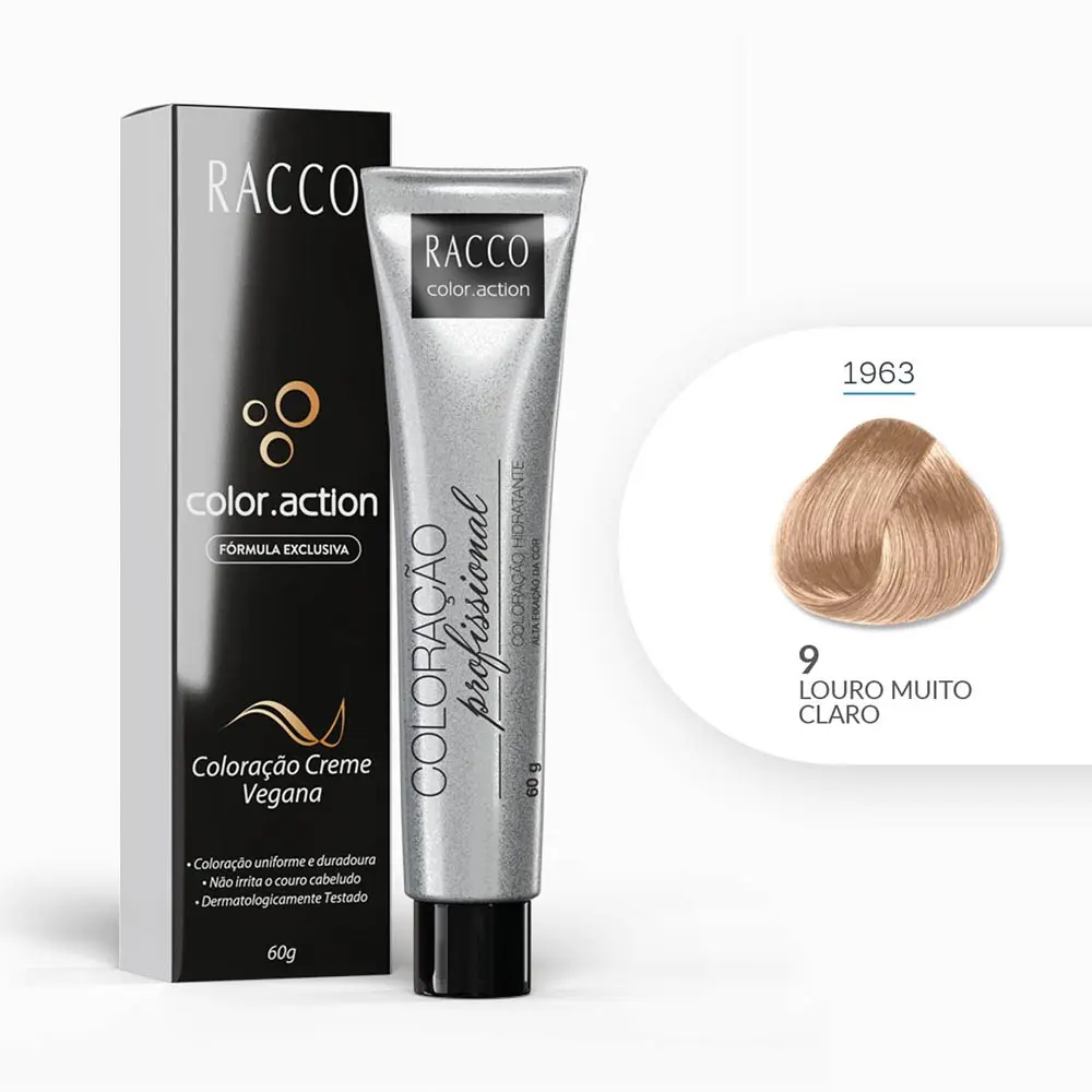 Coloração Creme Color.Action Racco - Loiro Muito Claro, 60g