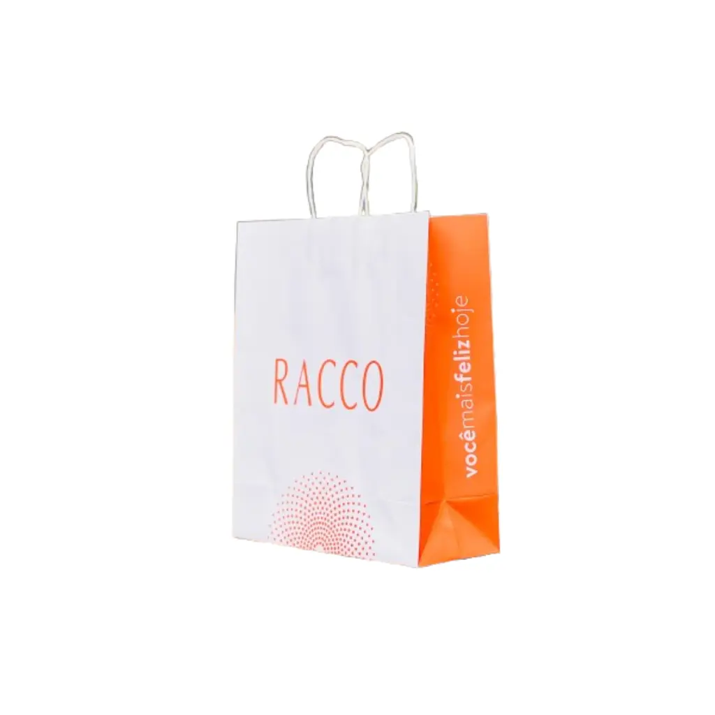 Sacola De Papel Pequena Laranjada E Branca 2025